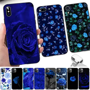 FHNBLJ blue rose lille Telefon Case for iPhone 8 7 6 6S Pluss X 5S SE 2020 XR 11 12 pro XS MAX