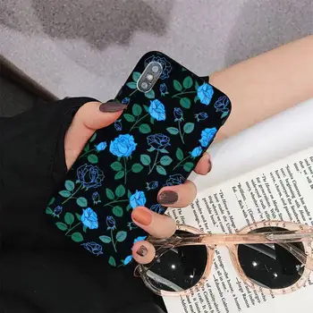 FHNBLJ blue rose lille Telefon Case for iPhone 8 7 6 6S Pluss X 5S SE 2020 XR 11 12 pro XS MAX