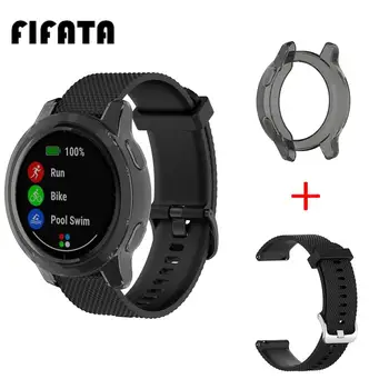 FIFATA 2 In 1 TPU Materjalist Vaadata Puhul + Tekstuur Silikoon Kella Rihma Garmin Vivoactive 4 Smart Watch Asendada Tarvikud