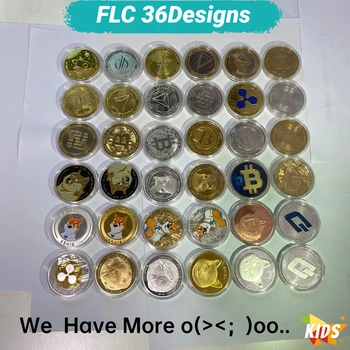 FLC 36 Kujunduse Gold Pinnatud Hõbe Ada Münte Bitcoin/Ethereum/NEO Mündi/Kriips/Ripple/Monero/TRX Metallide Füüsikalised Cardano Krüpto Mündid
