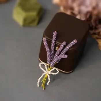 FXLRY Käsitsi valmistatud Looduslik Pärl Vintage Lavendel Stiilis Pross Kampsun Mantel Pin-Naiste Mood Ehteid