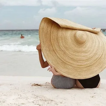 Fashion Suur Päike Müts Beach Anti-UV Päikese Kaitsega Kokkupandav Õled ühise Põllumajanduspoliitika Katta Õlgede ühise põllumajanduspoliitika tüdrukud Päike Mütsid väljas päikesevarju#40