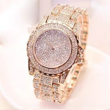 Fashion Watch Naiste Luksus Ring Quartz Watch Käekellad Naistele Läikiv Kuld Kiip Kellad Randmele Käekella Daamid Kingitus