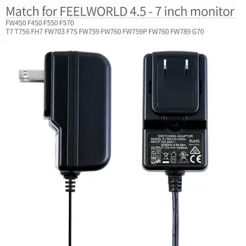 Feelworld DC 12V 1,5 A Lülitus Toide Kodu Power Adapter 100V 240V AC 50/60Hz jaoks Feelworld F570 T7 T756 FW759 FW759P