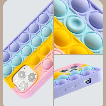 Fidget Mänguasjad Push Mull Telefon Case for iPhone 12 11 Pro XR, XS Max SE 2020 6s 7 8 Plus Leevendust Stressi, Ärevust Silikoonist, Pehme Kaas 40557