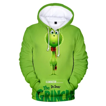 Filmi Roheliste Juustega Grinch Anime Topp Hupparit Meeste Dressipluus Grinch Kapuutsiga 3D Print Streetwear Vabaaja Harajuku Naljakas Hip-Hop 9781