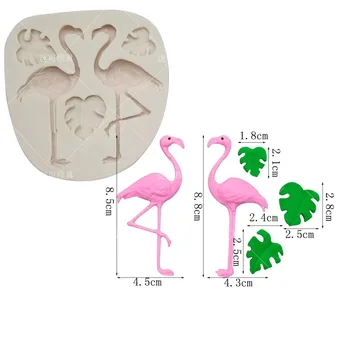Flamingo Leaf Fondant Silikoon Hallituse DIY Saiade ja Keekside Magustoit Pits Kook Teenetemärgi Köök Tarvikud Küpsetamine Tööriist