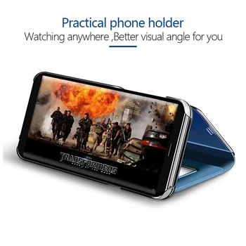 Flip Peegel Puhul Huawei P Smart 2020 6.21 tolli Välja 2020. Aasta Luxury Smart Magnetic Attraction Vertikaalne Seista Telefoni Kate