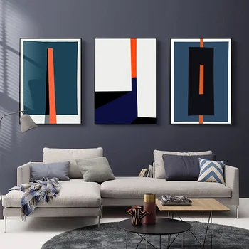 Frameless Põhjamaade Kaasaegne Minimalistlik Abstraktne Geomeetriline Värvi Plokk Plakat Kodu Kaunistamiseks Elutuba, Magamistuba Trükkimine Maali
