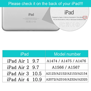 Funda Apple iPad Õhu 1 2 3 4 2. 3th 4. Põlvkonna Tablett Juhul Seista Klapp Auto Wake Smart Cover Slim Coque + Karastatud Klaas