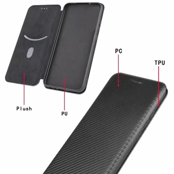 Funda Matt Flip Case for Huawei P40 Pro Plus, Nova 7i Au 9S X10 9A Mate 30 P30 Pro süsinikkiust Kest Telefoni Juhul Katta 69264