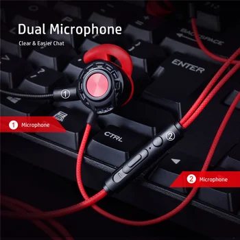 G16 In-Ear Gaming Kõrvaklapid Topelt Mikrofon Kõrvaklapid Gamer Headset Dual Dynamic Drivers 2021 Uusim Telefoni