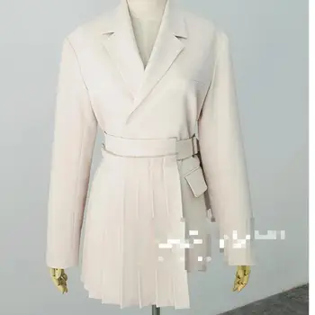 GETSPRING Naiste Ülikonna Pintsak Segast Valge Pikk Naiste Pintsakud, Bleiserid Vintage Casual Topelt Karavan Sobiks Mantlid, Naiste 2020 Uus