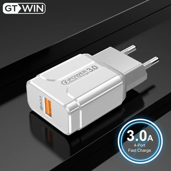 GTWIN 18W Kiire Laadimine 3.0 USB Laadija IPhone Samsung Xiaomi ELI ja USA Pistik Seina Laadija Kiire Laadimine QC3.0 Phone Adapter