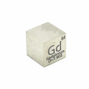 Gadoliiniumi Haruldaste Muldmetallide Tsükli Fenotüüp Cube 99.99% Kõrge Puhtusastmega Gd 10mm Cube Destillatsioonil Gadoliiniumi Kristall