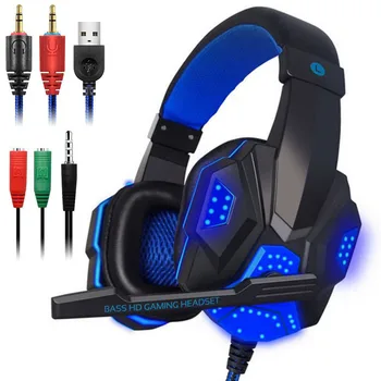 Gaming Headset Koos Mic-pesa Ja LED Valgus Sülearvuti 3,5 mm Traadiga Müra Isolatsiooni Helitugevuse Gaming Kõrvaklapid