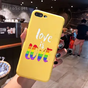 Gay Lesbi homo -, bi-Vikerkaar Uhkus Telefoni Juhul Yellow Candy Värvi iPhone 6 7 8 11 12 s mini pro X XS XR MAX Plus