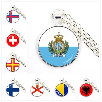 Gibraltarian Jersey San Marino Šveits Guernsey Soome Fääri Saared Bosnia Ja Hertsegoviina, Albaania Klaasist Ripats Kaelakee