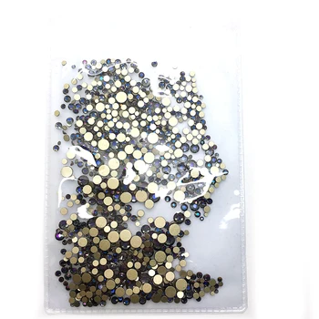 Gold Foil Tagasi 1000PCS/Pakk Crystal Mitte Kiirparandus Flatback Kive Küünte Kive Küüned 3D Nail Art Kaunistused Vääriskivid