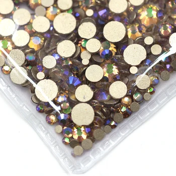 Gold Foil Tagasi 1000PCS/Pakk Crystal Mitte Kiirparandus Flatback Kive Küünte Kive Küüned 3D Nail Art Kaunistused Vääriskivid