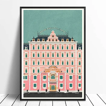 Grand Budapest Hotel Vintage Klassikaline Film Lõuendile Maali Nordic Plakat ja Pildid Seina Art Pilte elutuba Teenetemärgi 5604