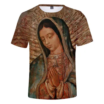 Guadalupe Neitsi Maarja Katoliku meeste T-särgid 3d printida moe t-särk meestele, Suvel lühikese varrukaga t-särk harajuku tshirt riided