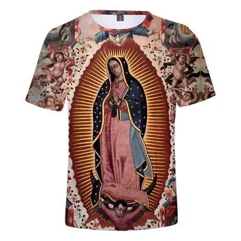 Guadalupe Neitsi Maarja Katoliku meeste T-särgid 3d printida moe t-särk meestele, Suvel lühikese varrukaga t-särk harajuku tshirt riided