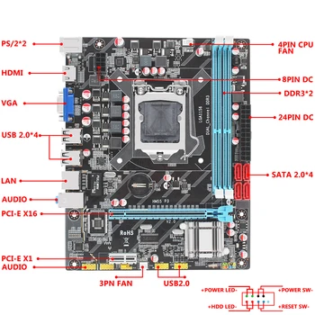 HM55 Lauaarvuti emaplaadi socket LGA-1156 Toetab DDR3 16G ja I3/I5/I7CPU PCI-Express USB2.0 Sadamate Emaplaadi Peamine Juhatuse HM55-P3 181324