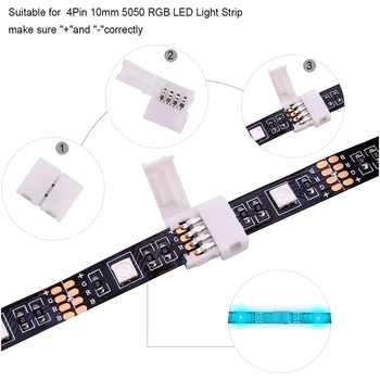 HOT-5050 4Pin RGB LED Riba Konnektor Komplekt,T-Kujuga Ühendused,LED Ribad Jumper,4 Pin Male to Male Pistik 135668