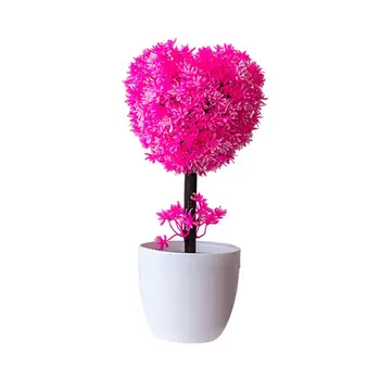 HOT MÜÜK!!! Võltsitud Lill, Taim Südame Kuju Plum Blossom Plastikust Terrass, Hoovis Simuleeritud Flower Pot Riiulil Seista