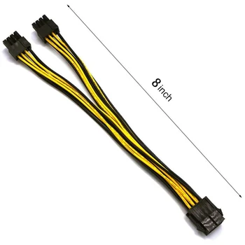 HOT-PCIe 8 Pin, 2 x 8 Pin (6+2) PCI Express Adapter toitejuhtme PCIE Y - Splitter pikendusjuhe 8 Tolli