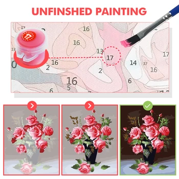 HUACAN Õli Värvimine Poolt Numbrid Lilled Pilt Komplektid HandPainted Kunsti Kingitus DIY Dawing Lõuend Kodu Kaunistamiseks