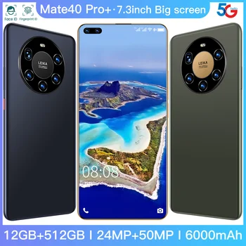 HUAWE Mate40 Pro+ 5G Globaalne Versioon Nutitelefoni 7.3 Tolline HD Ekraan 50 MP Kaamera MTK6889+ Deca Core 6000mAh 16G 512G Mobiiltelefon 83010