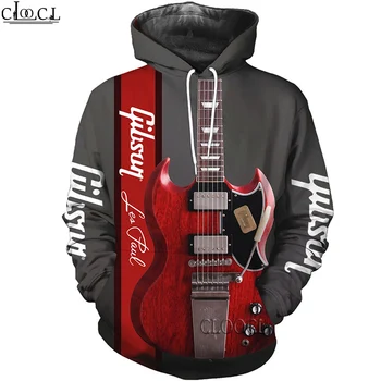 HX Uusim Punane Electric Guitar 3D Prindi Meestega Topp Harajuku Vabaaja Dressipluus Unisex Fsahion Tõmblukk-Suurpärase Tilk Laevandus 12037