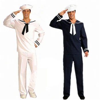 Halloween Täiskasvanute Valge Sinine Mereväe Madrus Masti Set Kostüüm (Ülikond) Kostüüm Pool Staadiumis täitmiseks Kostüüm Ühtne jaoks Mens Poisid