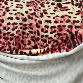 Hea Roosa Leopard Printida Kootud puuvillane Kangas, 4 Külge Venitada Piima-Silk lõngaga, Koo Puuvillane Kangas Õmblemise DIY Cheongsam/T-särk/Kleit