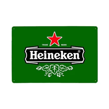 Heineken Metallist Märgid Vintage Alumiinium Märgid Seinal Plakat Pubi Köök Restoran Home Decor 8 x 12 Tolli