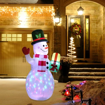 Helendav Täispuhutav Lumememm Pöörata LED-Õhk Pump Jõulud Puhkuse Pool Ornament Majapidamises Pooled Teenetemärgi