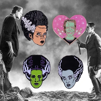 Herman Munster Frankensteini Pruut Pääsme Emailiga Pin Hull Ulme Ja Horror Movie Prossid Halloween, Jõulud Kingitus