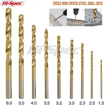 Hi-Spec 1.5~8mm HSS Twist Drill Bit Set Titanium Kattega Masonary Metalli, Puidu Puurimiseks Võimu Vahend Tarvik Komplekti Käsi Tööriist Lahtrisse