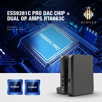 Hidizs USB-DAC/AMP Kaasaskantav Tasakaalustatud MQA Toetada DH80/DH80S Alumiiniumist CNC Shell 3 Tasandil Kasum Valiku Telefon/Dap