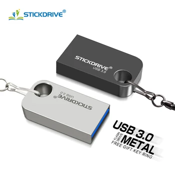 High Speed USB 3.0 Flash Drive pendrive 64gb 128gb metallist USB Stick 32gb 16gb Reaalne Mahutavusega USB-mälupulk, mille Võtmerõngast kkel usb