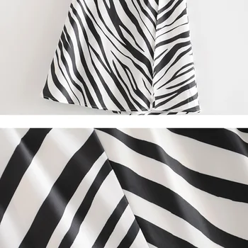High street Plekk zebra print Naiste seelik Sügisel Kõrge vöökoht Split Naine Elegantne Midi seelik-line Mood põhjad YNZZU YB435
