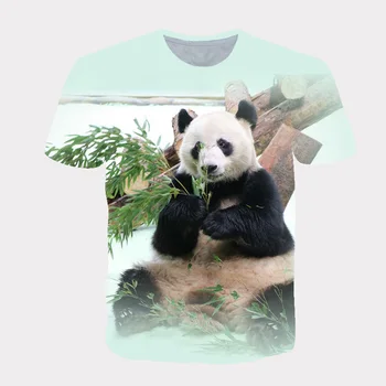 Hiina Panda Loomade Print T-Särk 3D-Printimine Riided Poistele Ja Tüdrukutele Lõbus Tänava Beebi Suvel Uus t-särk Tops 4-14 Aastat Vana