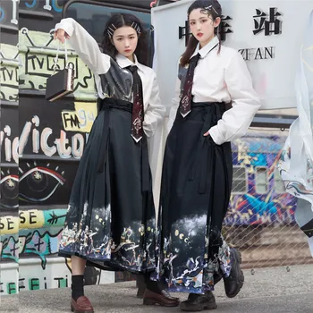 Hiina Stiilis 2021 Mood Traditsiooniline Hanfu Naiste Riided Originaal Ülikond Top Seelik Set Trükitud Uus Trend Lahe Tantsu Kostüüm 26563