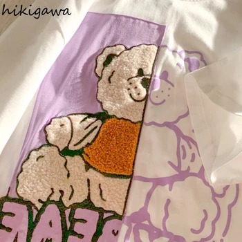 Hikigawa Naiste Riided Fashion Tees Õpilane Kandma Cartoon Prindi Tshirt Naiste Jaapan Kawaii Tops Armas Tüdruk T-särk T-Särk