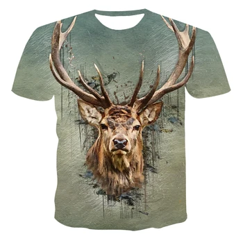 Hirv T-särk 3d print Loomade T-särgid Meeste väljas sport jahindus T-särk populaarne deer hunting lühikesed varrukad Naiste Naljakas T-särk