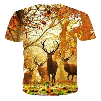 Hirv T-särk 3d print Loomade T-särgid Meeste väljas sport jahindus T-särk populaarne deer hunting lühikesed varrukad Naiste Naljakas T-särk