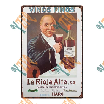 Hispaania Itaalia Veini Vintage Tina Märk Metallist Plakat Seina Baar Home Art Tahvel Vintag Teenetemärgi Cuadros 30X20CM DU-10741A