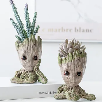 Home Decor Kaunistused Beebi Groot Lillepotis Pliiatsi Omanik Planter Armas Puu Mees Miniatuurne Mudel Töölaua Kaunistus Sisustus Kingitused